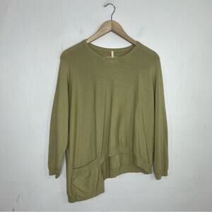 Childress Hand-Loomed Sweater Lagenlook Green Pocket Size Small